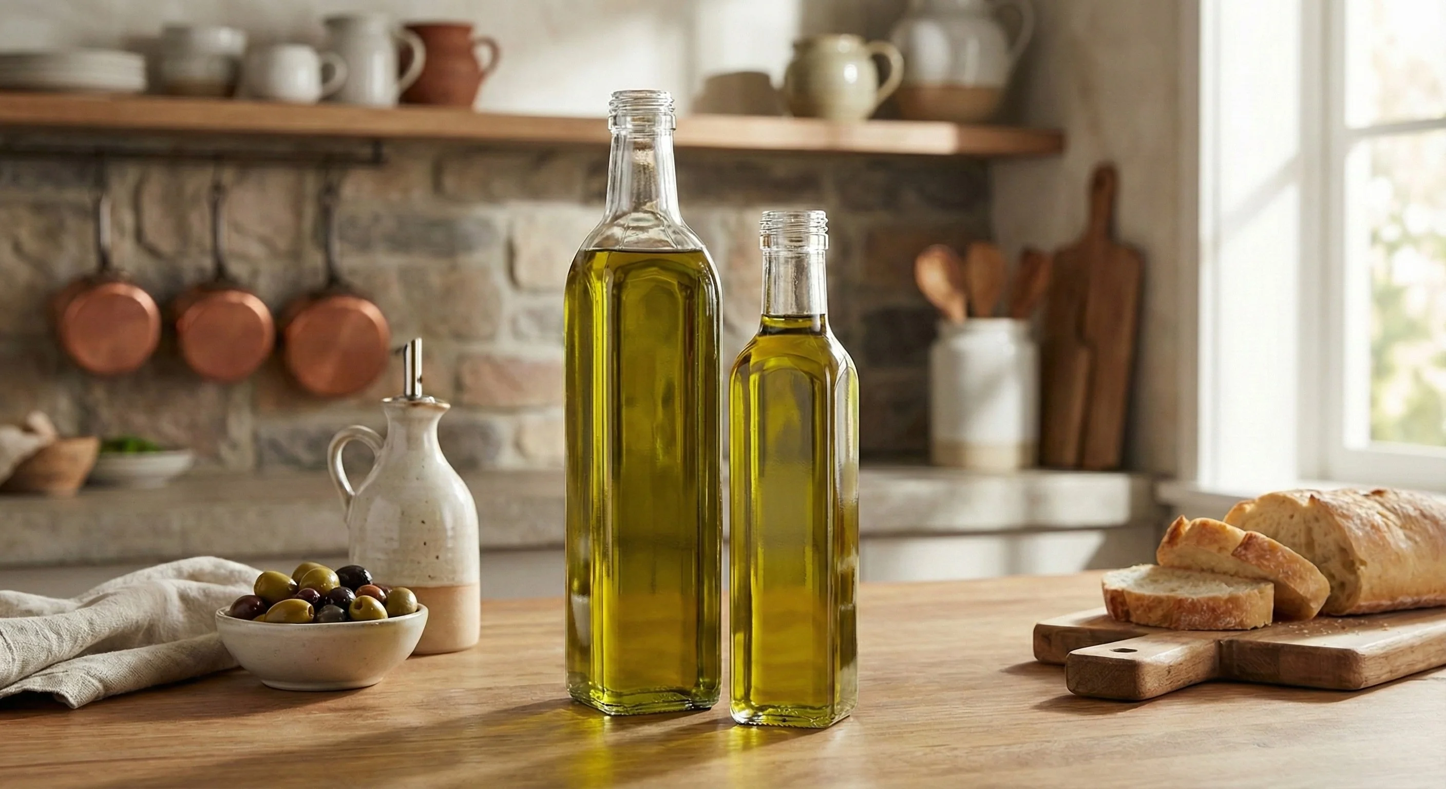 Marasca square bottles in white glass - Image 6