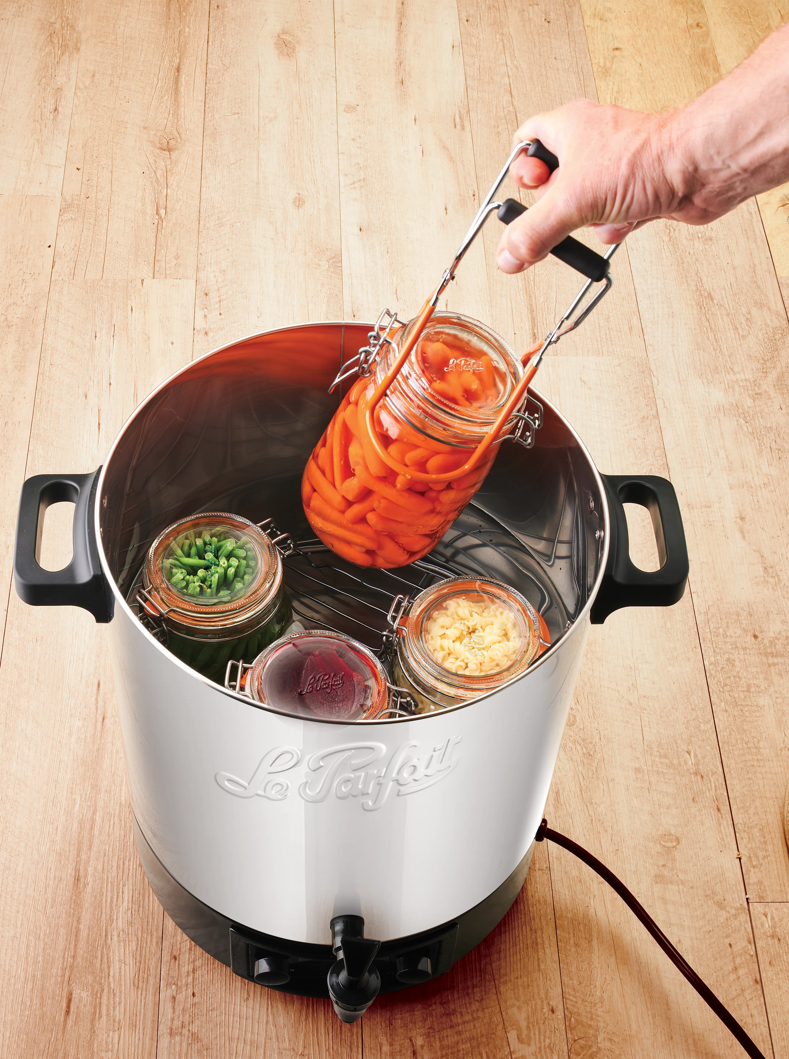 Stainless steel electric sterilizer 23 liters glass cover + 4 jars - Image 2